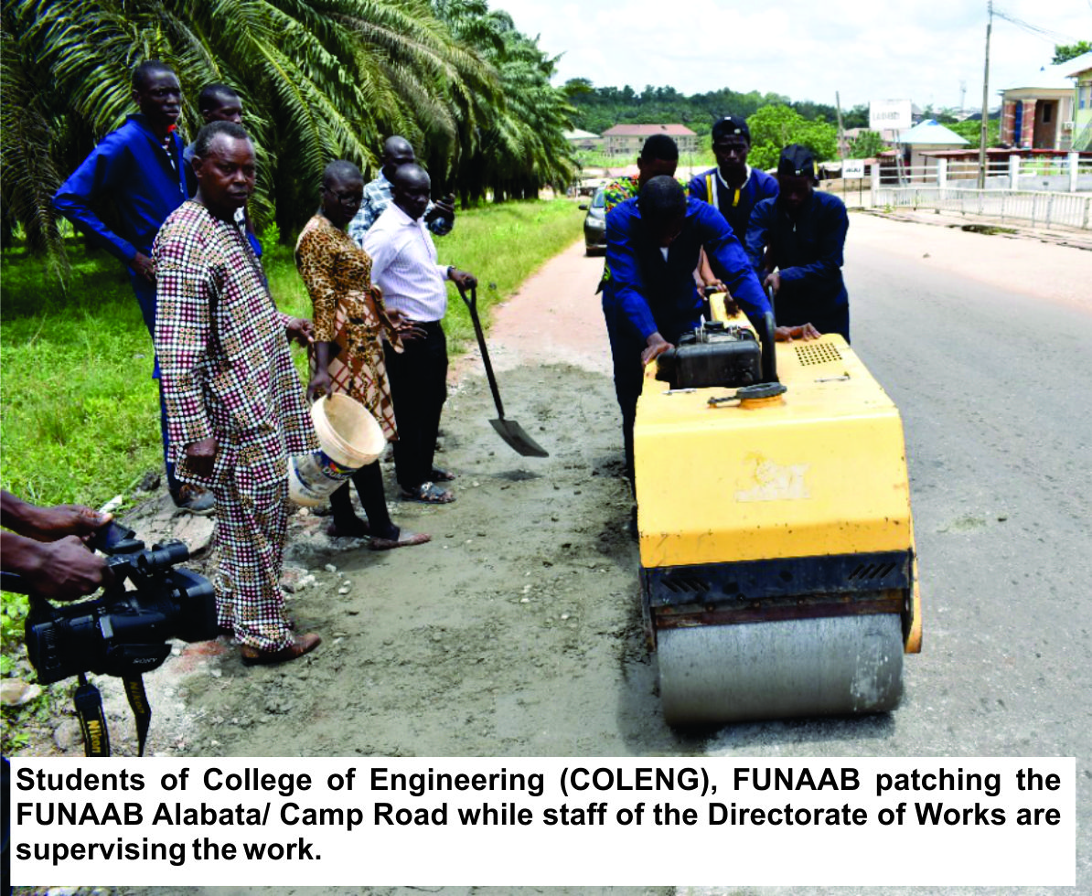 FUNAAB  Fixes Deplorable Alabata-Camp Road Again