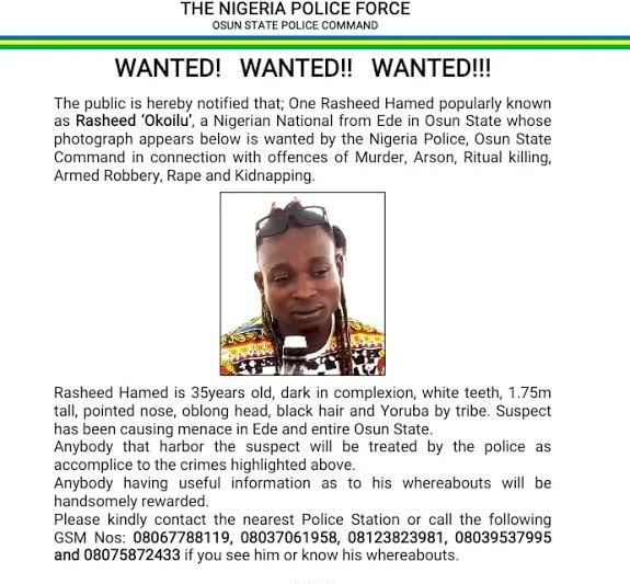 Police arrest wanted suspected cultist, Rasidi Oko-Ilu