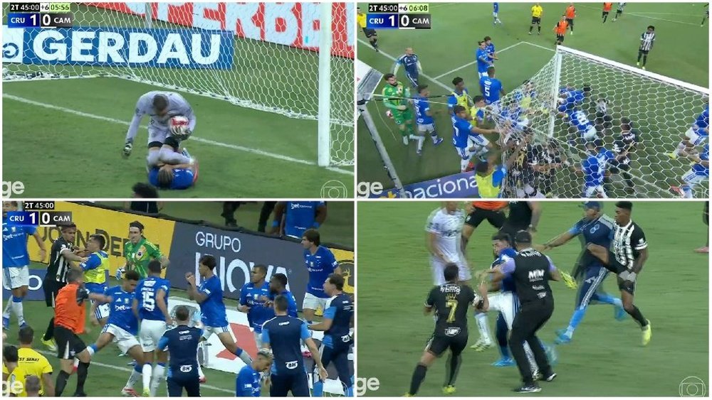 23 Players sent off after mass brawl in Cruzeiro vs Atletico Mineiro State Final
