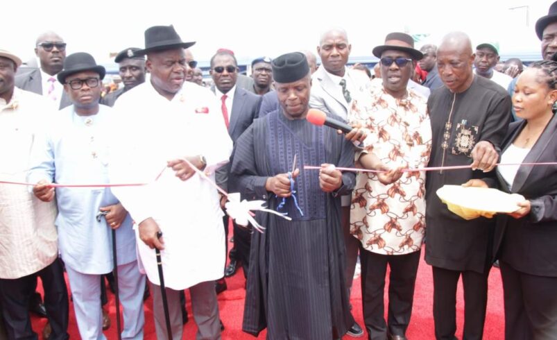 Bayelsa’s development emotional, Says Osinbajo, hails Gov Diri, as he Inaugurates, road,  hospital 53 Years After