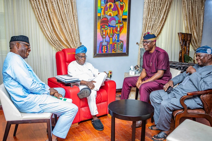 Makinde, Fayemi, Oyinlola meet Obasanjo over National issues ahead of 2027 polls