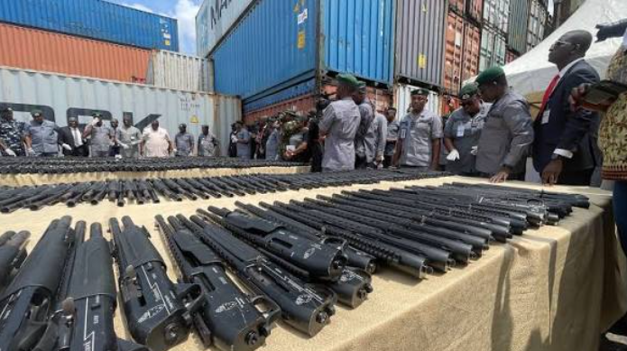Customs foils arms smuggling, intercepts 204 pump-action rifles at Tin Can Port