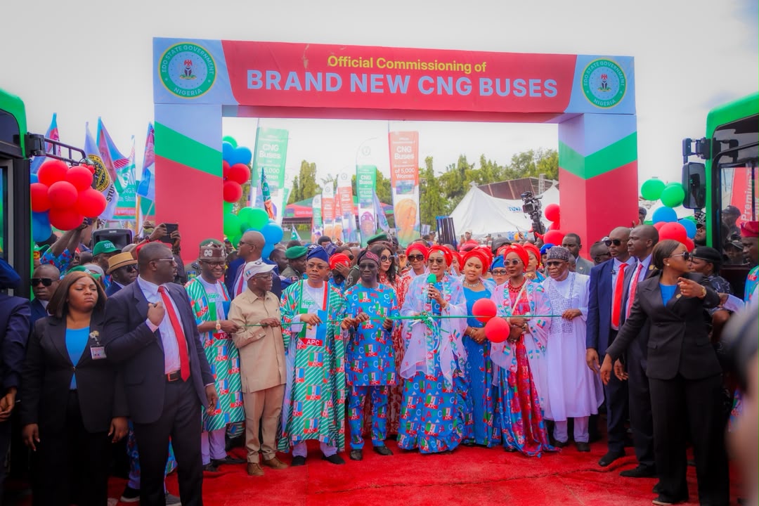 Remi Tinubu inaugurates 50 CNG Buses, launches economic empowerment in Edo State